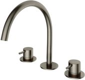 Hotbath Cobber - Wastafelmengkraan - Zonder Waste - Laag - Geborsteld Zwart PVD - Opbouw - Messing