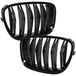BMW 5-serie F07 GT 09-17, grille tussen de koplampen (links + rechts), ZWART, glanzend, met dubbele strepen