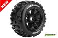 Louise RC B-ULLDOZE 1-5 Buggy Tire Set - Mounted - Sport - Black Bead-Lock Wheels - Hex 24mm - Front - L-T3268B