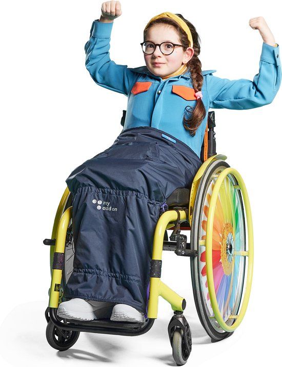 MyBlanket Zomer Kids Rolstoeldeken - Night Blue met Gele rits