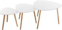 Atmosphera Créateur d'intérieur® Koffietafel Set van 3 Mileo Wit/Eikenhout