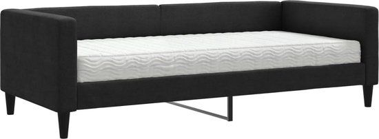 vidaXL Slaapbank met matras 90x190 cm stof zwart