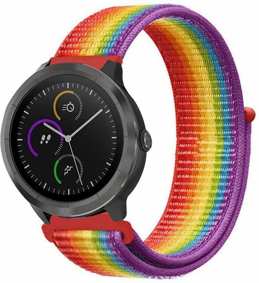 Strap-it Garmin Venu nylon band - regenboog