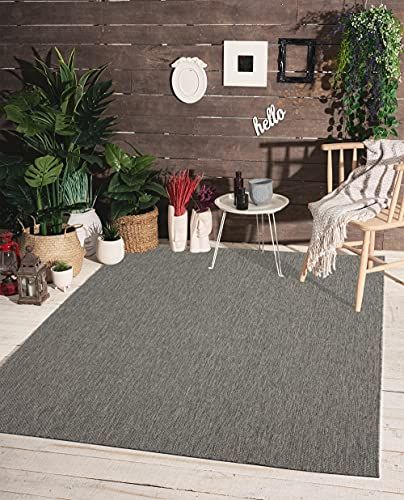 Mistra - Robuust outdoor tapijt - Antraciet - 200 x 280 cm