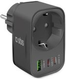 Sbs TETRPLUG1USB2CPD30 oplader voor mobiele apparatuur Universeel Zwart AC Binnen