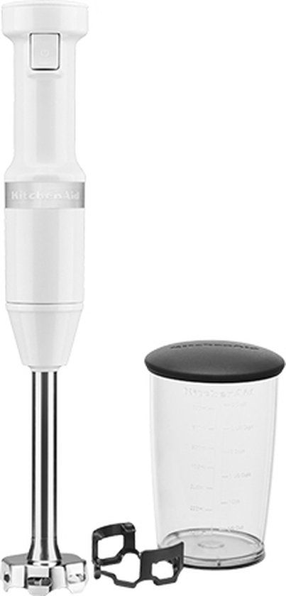 KitchenAid Classic Staafmixer Professional 20cm - Wit + Mengbeker 700ml + panbeschermer