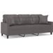Maison Exclusive - Canapé 3 places avec coussins décoratifs gris 180cm similicuir