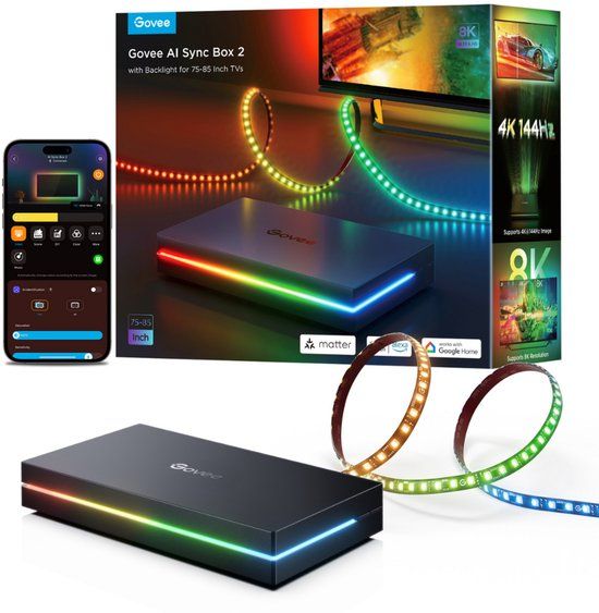 Govee AI Sync Box 2 75-85 inch - Zwart