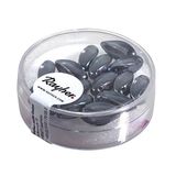 Rayher 14462572 glazen pareldruppels, 6x12 mm, doos 15 stuks, antraciet