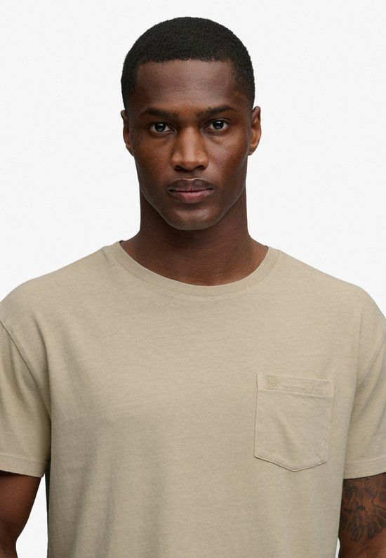 Superdry Classic Cotton Linen Pocket T-shirt Relaxed Fit Heren T-shirts M Cornish Cream
