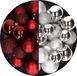 Decoris Kaemingk B.V. Kerstballen 60x stuks - mix donkerrood/zilver - 4-5-6 cm - kunststof - kerstversiering