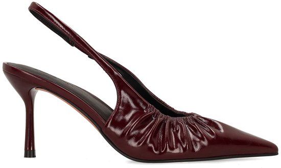 Sacha - Dames - Zwarte slingback pumps met rimpel effect - Maat 38