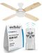aireRyder Saturn plafondventilator met verlichting en afstandsbediening, stille ventilator met afstandsbediening en dimbare ledverlichting. Diameter 132 cm. Kleur: wit, draaivleugels in dennen/wit.