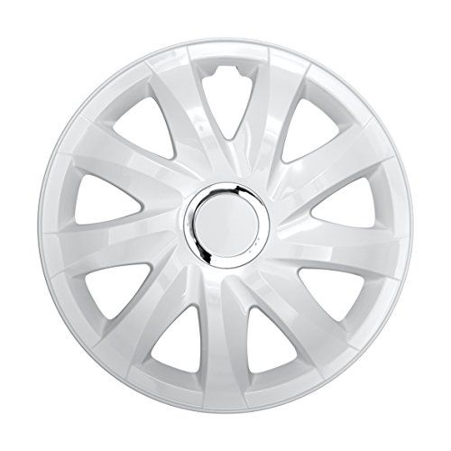 NRM Drift wieldoppen 14" - wit gelakt 4 stuks