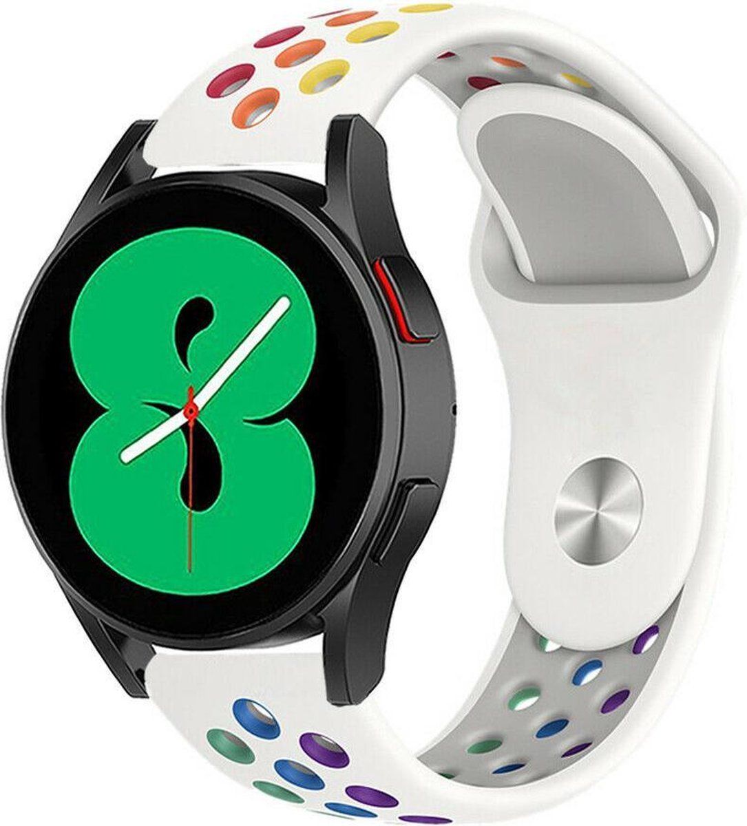 Strap-it Samsung Galaxy Watch 4 - 40mm sport band - wit/kleurrijk