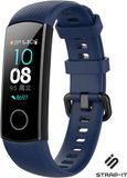 Strap-it Honor band 4 / 5 siliconen bandje - donkerblauw