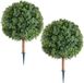 Plantes artificielles, buis d'art avec piquet de terre, set de 2, 686 mm.