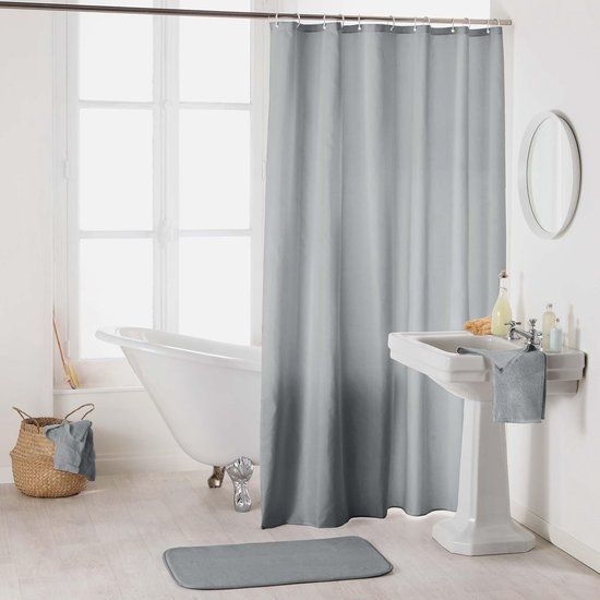 Douchegordijn 180x200cm Licht Grijs Polyester - Livettti.NL