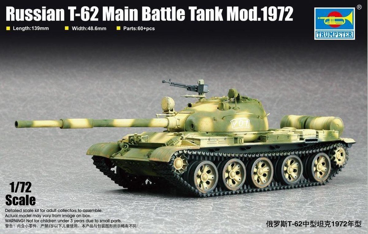 Trumpeter Russian T-62 Main Battle Tank Mod 1972