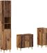 vidaXL - 3-delig - badkamerkast - set - ARNHEM - Oud - hout - Bewerkt - hout