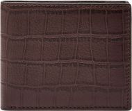 Fossil Derrick Bifold With Flip ID Brown Croco Donkerbruin Portemonnee