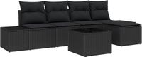 vidaXL Tuinbank - Zwart - Polyrattan
