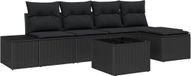 vidaXL Tuinbank - Zwart - Polyrattan