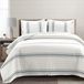 Lush Decor Boerderij Streep Omkeerbare 3 Stuk Katoen Quilt Set, Donkergrijs, Full/Queen