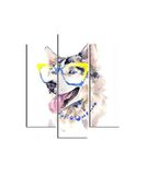 Homemania Wandafbeelding, hondenmotief, 3-delig, dieren, woonkamer, slaapkamer, meerkleurig, 57 x 0,3 x 60 cm, HM203MDF121, MDF