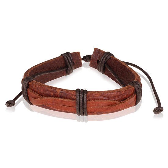 LGT JWLS LGT Jewels Leren armband Bruin Verstelbaar Touw