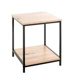 HAKU Bijzettafel eiken licht zwart MDF metaal salontafel klein - Maat: B 40 cm x H 50 cm x D 40 cm, Stijl: Modern