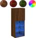 vidaXL Tv-meubel met LED-verlichting 40,5x30x102 cm bruin eikenkleur