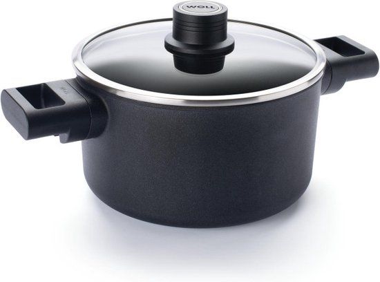 Woll Kookpan met Deksel, ø 20 cm, 3 L, Gerecycled Aluminium, QXR Non Stick, Inductie