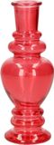 Ideas4seasons Bougeoir Venice - verre coloré - corail clair rouge - D5,7 x H15 cm