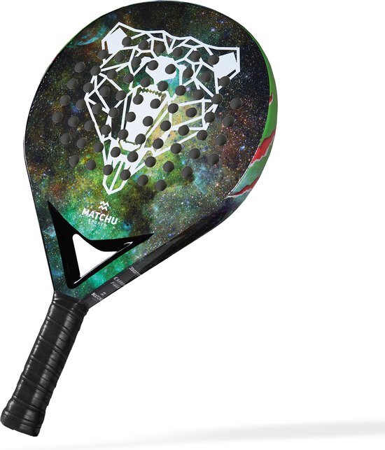 Matchu Sports Padel racket – Bear | Unisex | 100% carbon frame, fiberglasse toplaag en zacht EVA foam | 3D grip | Uniek design | Inclusief draagtas | Voor beginnende en verdedigende spelers | Sports