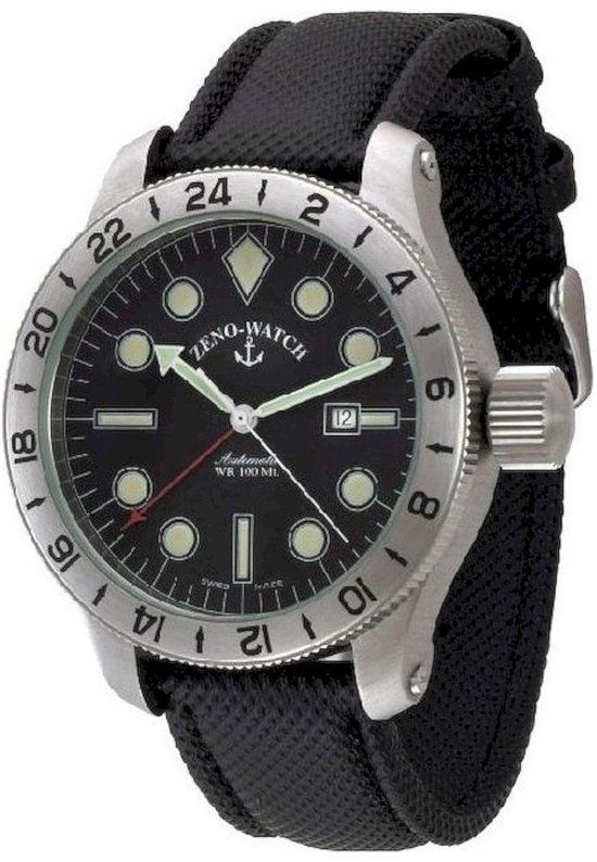 Zeno Watch Basel Herenhorloge 1563-a1 Zwart Zilverkleurig 48.5 mm