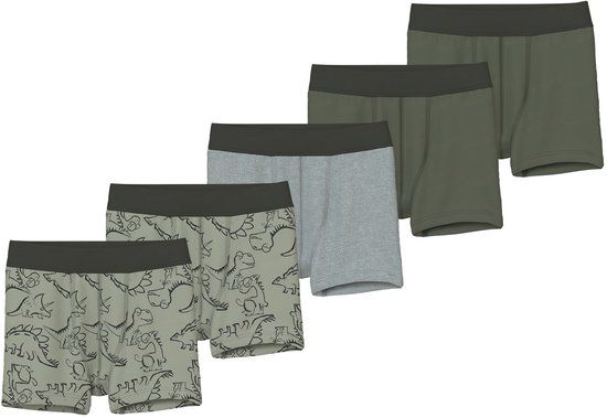 NAME IT Jongens Boxershorts 5-Pack NKMBOXER 5P AOP NOOS - Maat 98 - Seagrass