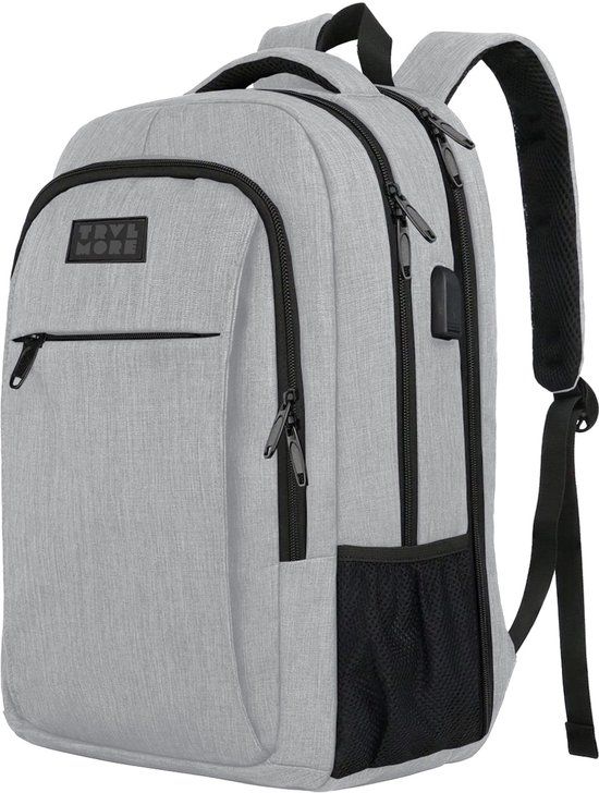 TRVLMORE Rugzak 36L - 17 inch - Grijs - Laptop Rugtas - Unisex - Spatwaterdicht - Levenslange Garantie