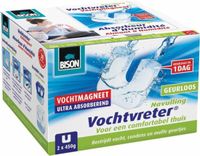 Bison Vochtvreter Ambiance Magneet Neutraal - 6 x 2 x 450 gr - Voordeelverpakking