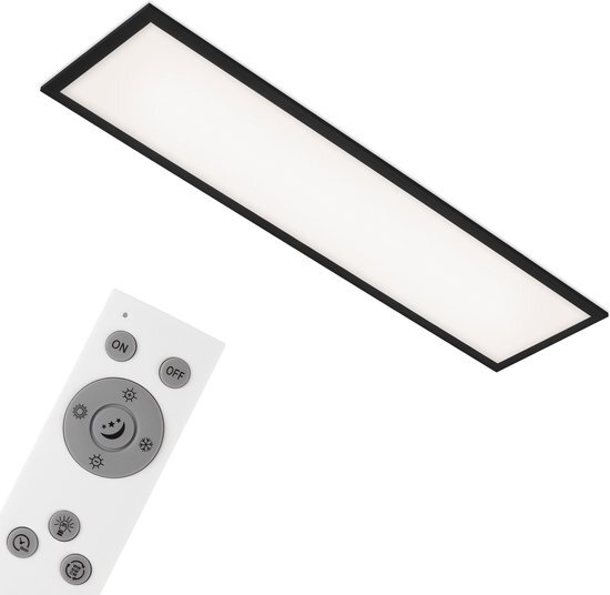 Briloner Leuchten Briloner Verlichting - plafondlamp, LED-paneel dimbaar, kleurtemperatuurregeling, incl. afstandsbediening, 24 Watt, 2.200 lumen, wit-zwart