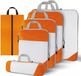 ThousandTravelMiles Packing Cubes Compression - Koffer organizer set - 6 stuks - Oranje