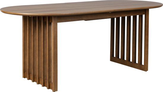 Dutchbone Barlet Eettafel - 200/240x90 cm - Walnoot - Bruin - Ovaal