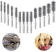 Ensemble de brosses de nettoyage, 14 pièces, brosse métallique pour perceuse électrique, diverses tailles.