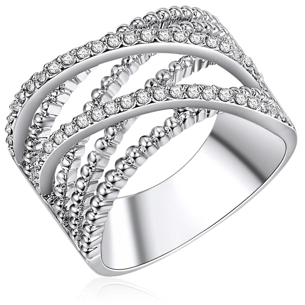 Mode-ring Metaal Glas in Zilver Ringen Dames