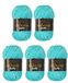 Wollbiene Softy Chenillewol om te haken, 5 x 100 gram, breiwol, 500 gram chenillewol, super volumineus grof gehaakte garen (azuurblauw 32)