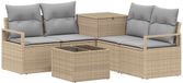 vidaXL Canapé 6 pièces Beige et Gris clair