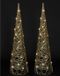 Countryfield LED kegel kerstboom lampen - 2x - goud - metaal - H60 cm - kerstboomkegel verlicht