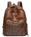 Sac à dos pour femme en cuir souple avec rivets