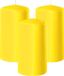 Enlightening Candles Cilinderkaars/stompkaars - 3x - geel - D6 x H15 cm - 58 branduren