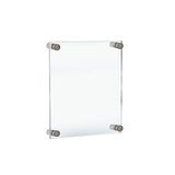 Azar Acryl Plaathouder met Kappen en Afstandhouder 8.5" W x 11" H